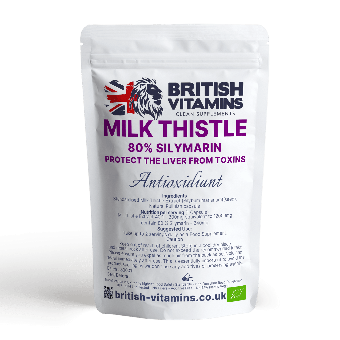 Milk Thistle 300mg 8o% silymarin Health & Beauty:Vitamins & Lifestyle Supplements:Vitamins & Minerals British Vitamins   