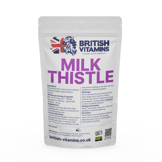 Milk Thistle 300mg 8o% silymarin Health & Beauty:Vitamins & Lifestyle Supplements:Vitamins & Minerals British Vitamins 60 Capsules