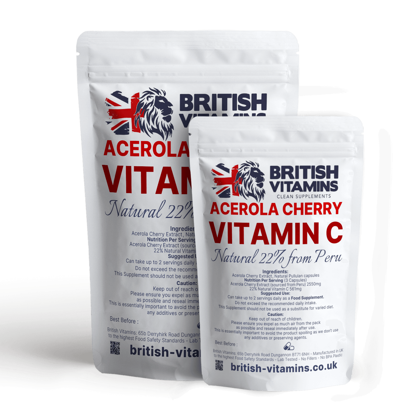 Vitamin C from Natural Extract  Acerola Cherry 850mg Health & Beauty:Vitamins & Lifestyle Supplements:Vitamins & Minerals British Vitamins 5 Capsules ( Sample )  