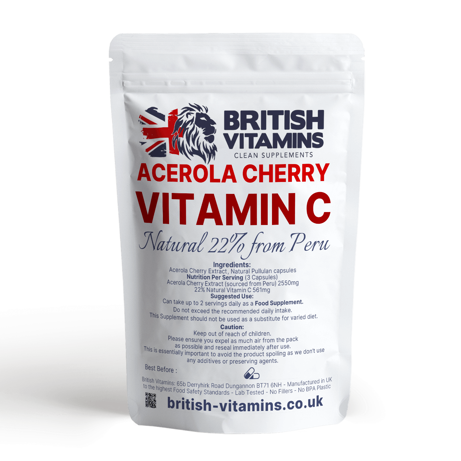 Vitamin C from Natural Extract  Acerola Cherry 850mg Health & Beauty:Vitamins & Lifestyle Supplements:Vitamins & Minerals British Vitamins   