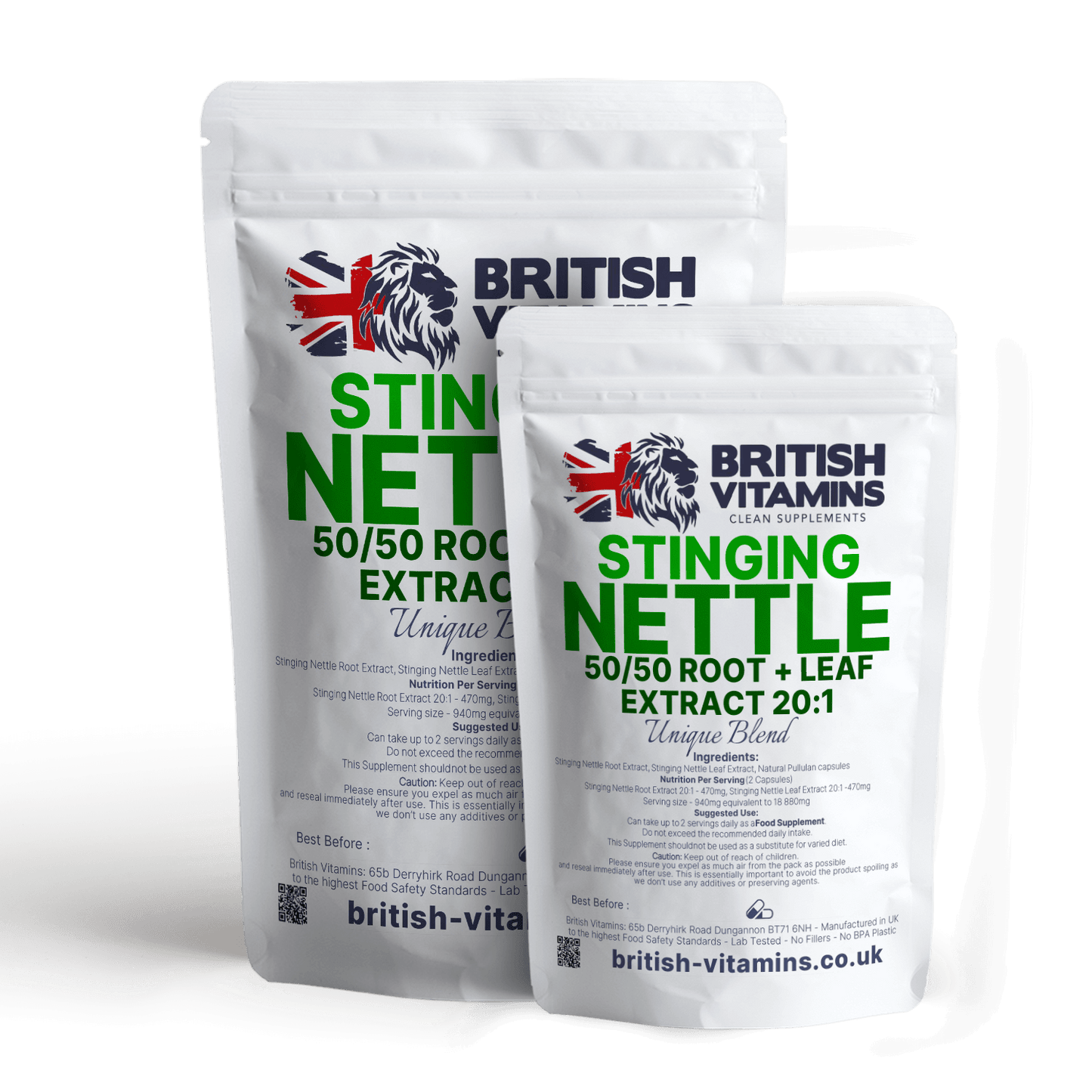 Stinging Nettle Leaf 20:1 Extract 940mg Vegan Natural 50/50 leaf & root capsules Health & Beauty:Vitamins & Lifestyle Supplements:Vitamins & Minerals British Vitamins 5 Capsules ( Sample )  