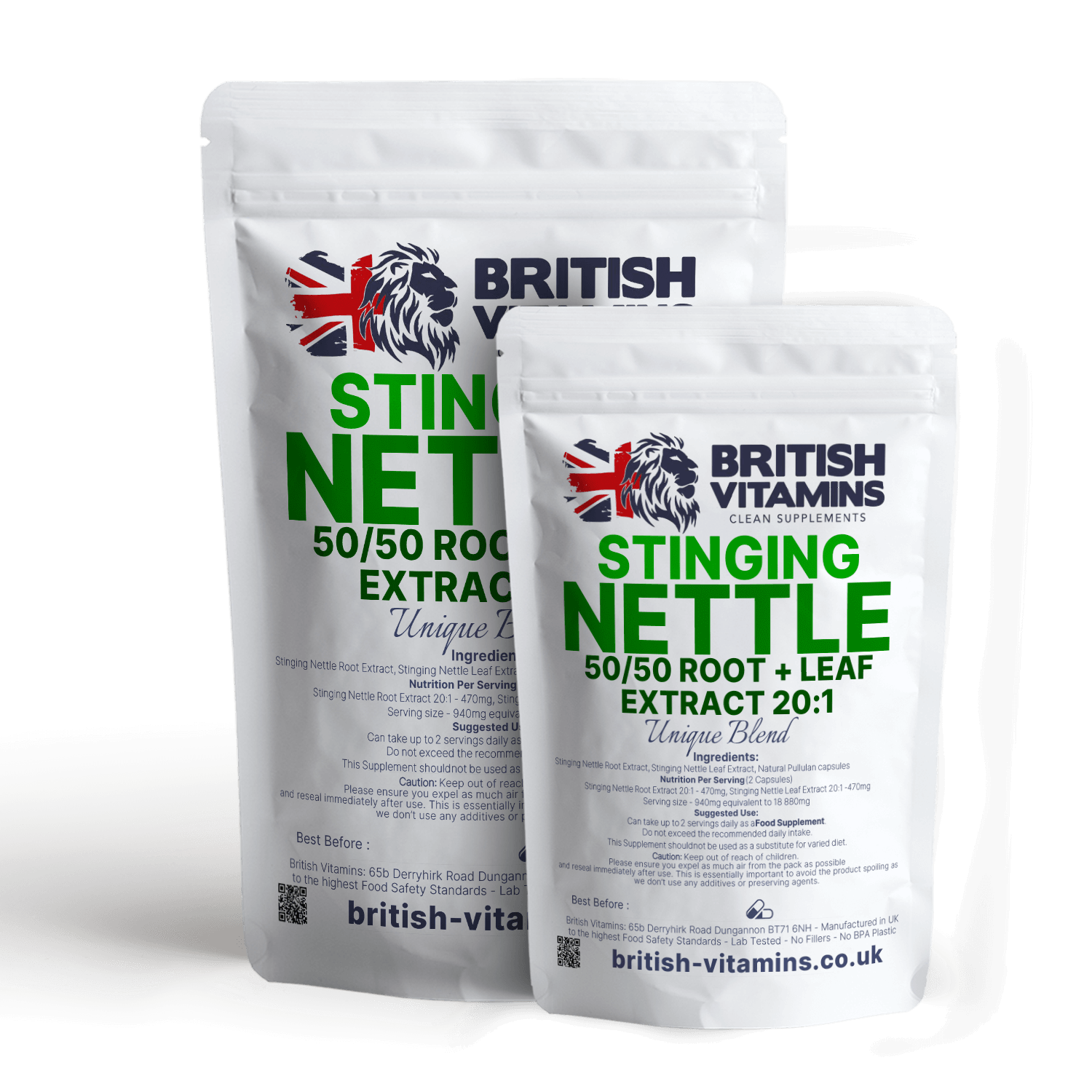 Stinging Nettle Leaf 20:1 Extract 940mg Vegan Natural 50/50 leaf & root capsules Health & Beauty:Vitamins & Lifestyle Supplements:Vitamins & Minerals British Vitamins 5 Capsules ( Sample )  