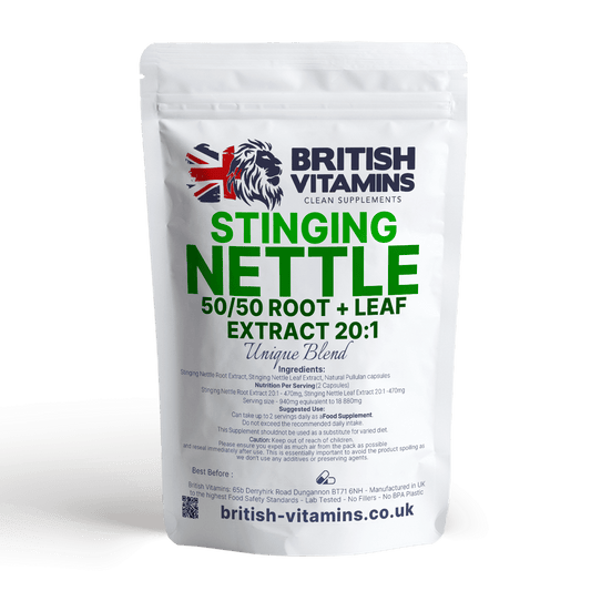 Stinging Nettle Leaf 20:1 Extract 940mg Vegan Natural 50/50 leaf & root capsules Health & Beauty:Vitamins & Lifestyle Supplements:Vitamins & Minerals British Vitamins   