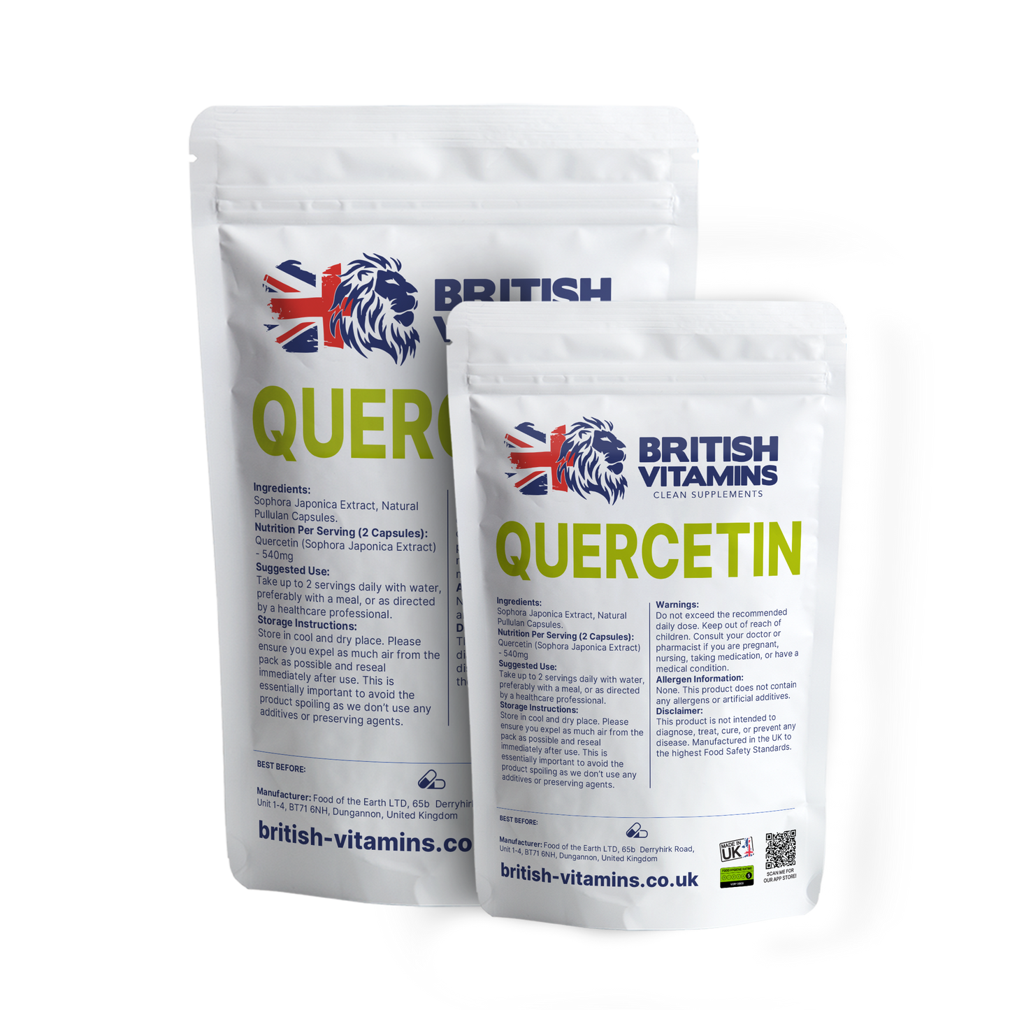 Quercetin Dihydrate 540mg sourced from Sophora Japonica No Fillers Health & Beauty:Vitamins & Lifestyle Supplements:Vitamins & Minerals British Vitamins