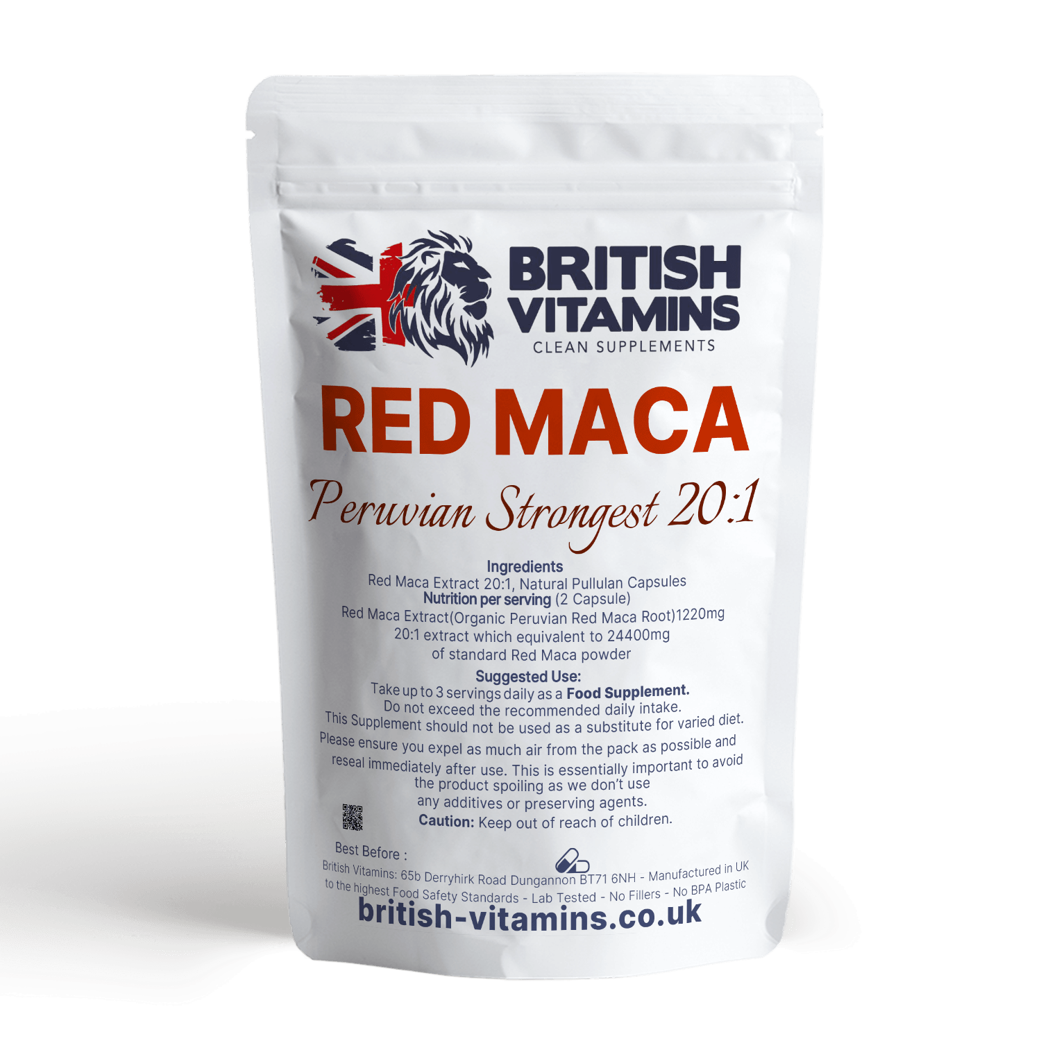 Red Maca Potent Extract equivalent to 6,100mg Health & Beauty:Vitamins & Lifestyle Supplements:Vitamins & Minerals British Vitamins   