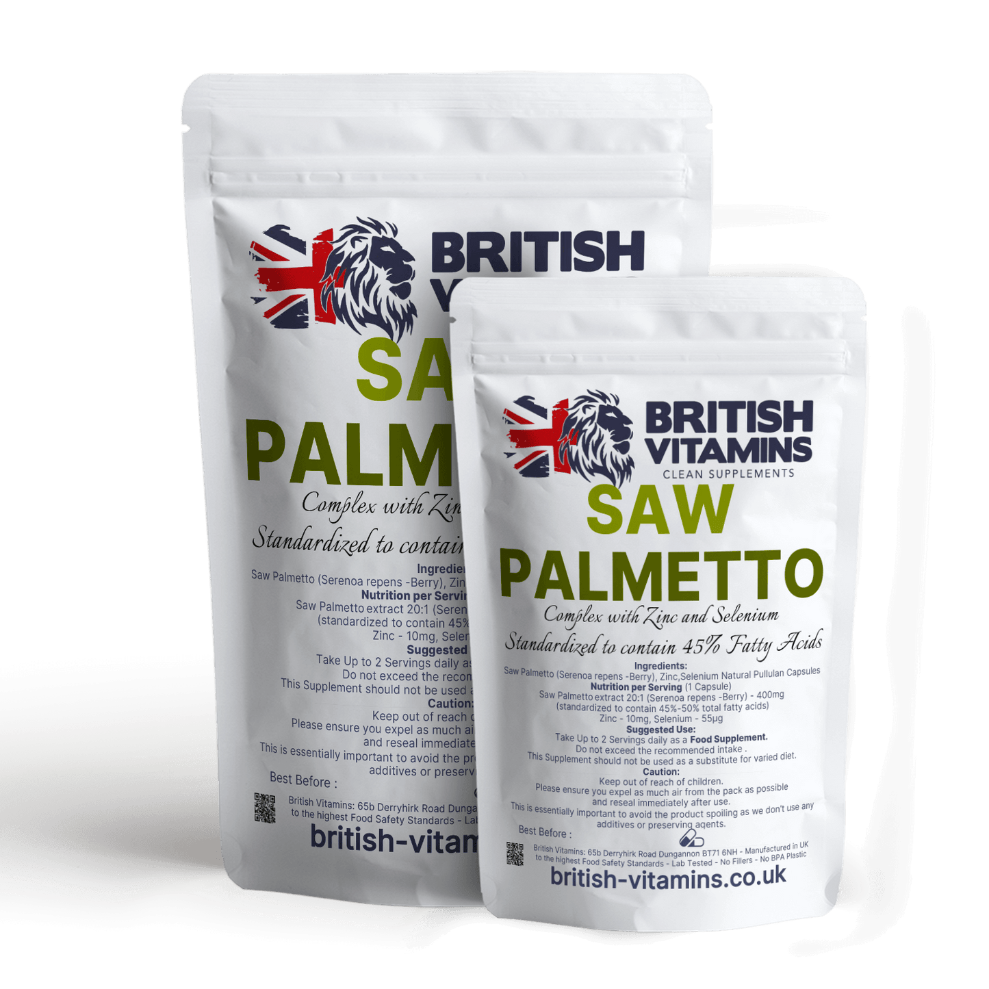 Saw Palmetto Extract 20:1 400mg = 8000mg with Zinc and Selenium Health & Beauty:Vitamins & Lifestyle Supplements:Vitamins & Minerals British Vitamins 60 Capsules  