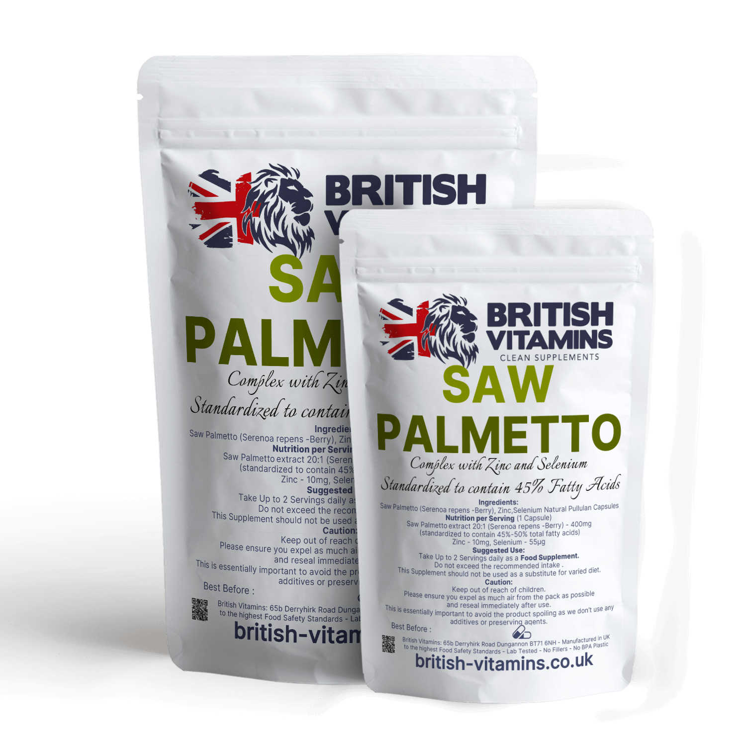 Saw Palmetto Extract 20:1 400mg = 8000mg with Zinc and Selenium Health & Beauty:Vitamins & Lifestyle Supplements:Vitamins & Minerals British Vitamins 60 Capsules  