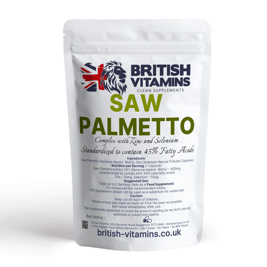 Saw Palmetto Extract 20:1 400mg = 8000mg with Zinc and Selenium Health & Beauty:Vitamins & Lifestyle Supplements:Vitamins & Minerals British Vitamins   