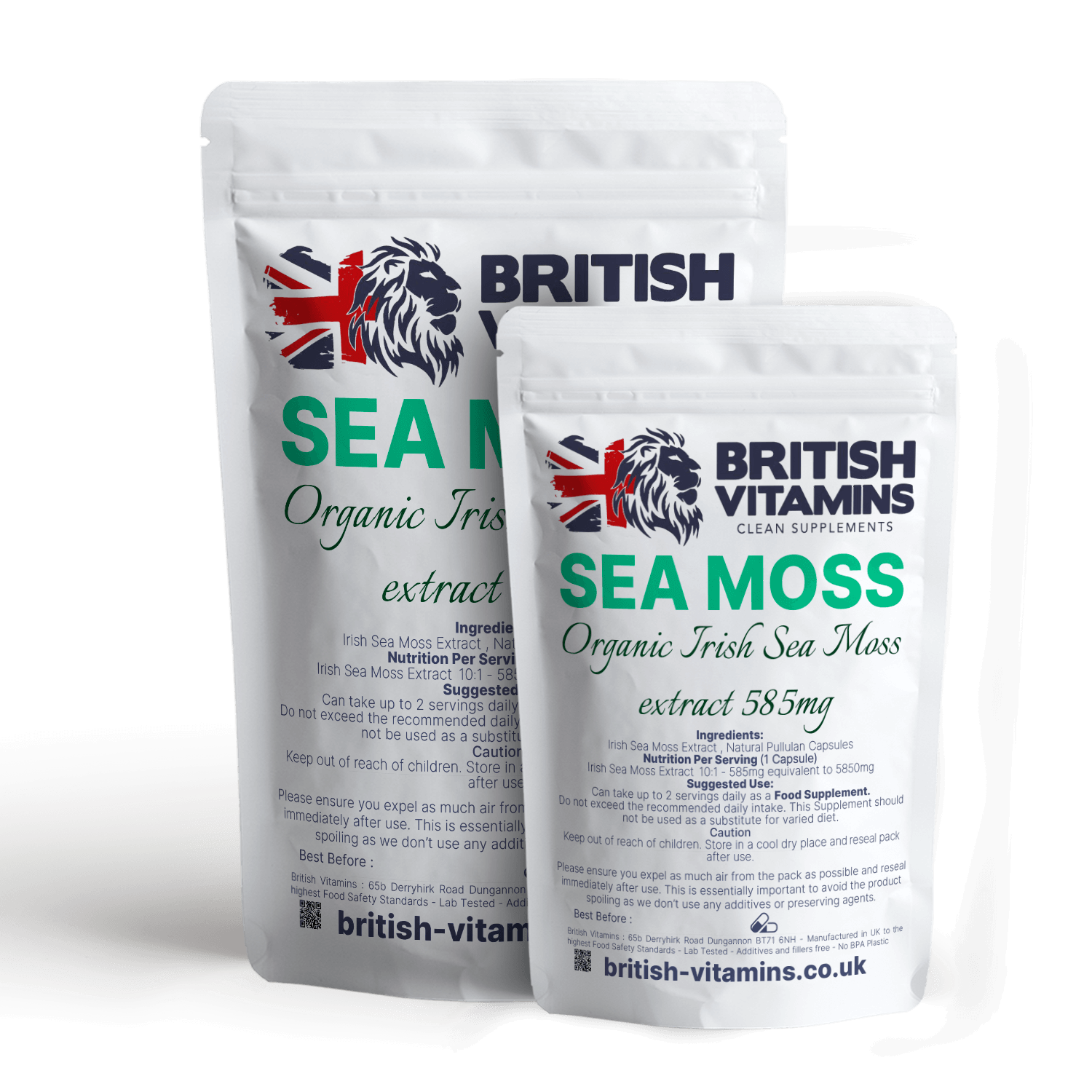 Irish Sea Moss Extract 10:1 585mg = 5850mg Health & Beauty:Vitamins & Lifestyle Supplements:Vitamins & Minerals British Vitamins 5 Capsules ( Sample )  