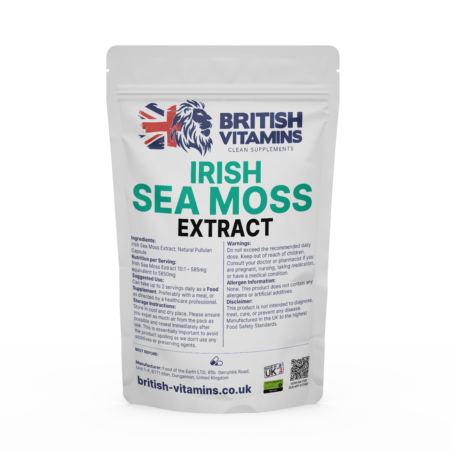 Irish Sea Moss Extract 10:1 585mg = 5850mg Health & Beauty:Vitamins & Lifestyle Supplements:Vitamins & Minerals British Vitamins 5 Capsules ( Sample )