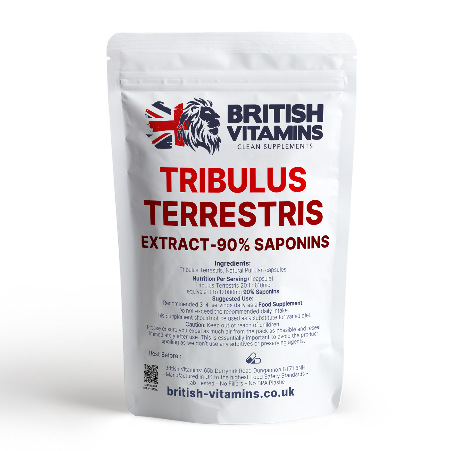 Tribulus Terrestris Supplement - 610mg Capsules Health & Beauty:Vitamins & Lifestyle Supplements:Vitamins & Minerals British Vitamins   