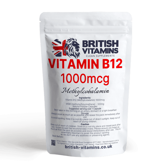 Vitamin B12 Methylcobalamin 1000mcg with MSM Pure Health & Beauty:Vitamins & Lifestyle Supplements:Vitamins & Minerals British Vitamins   