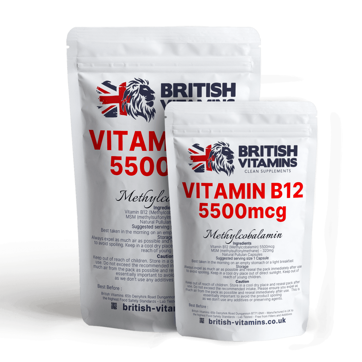Vitamin B12 Methylcobalamin 5500mcg with MSM Pure Health & Beauty:Vitamins & Lifestyle Supplements:Vitamins & Minerals British Vitamins 5 Capsules ( Sample )  
