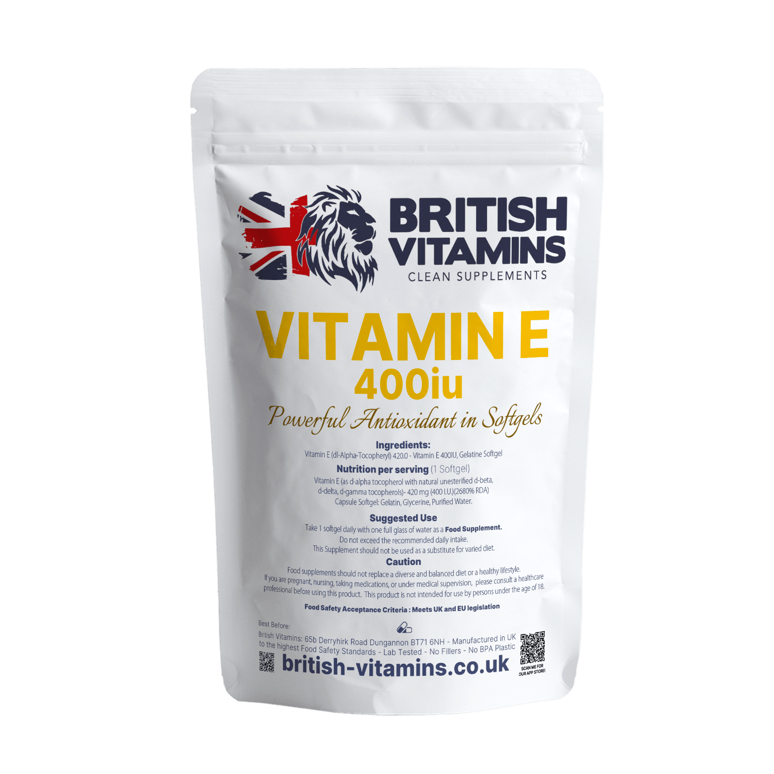 Vitamin E 400iu Softgels Health & Beauty:Vitamins & Lifestyle Supplements:Vitamins & Minerals British Vitamins 60 softgels  