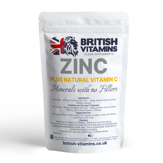 Zinc Health & Beauty:Vitamins & Lifestyle Supplements:Vitamins & Minerals British Vitamins   