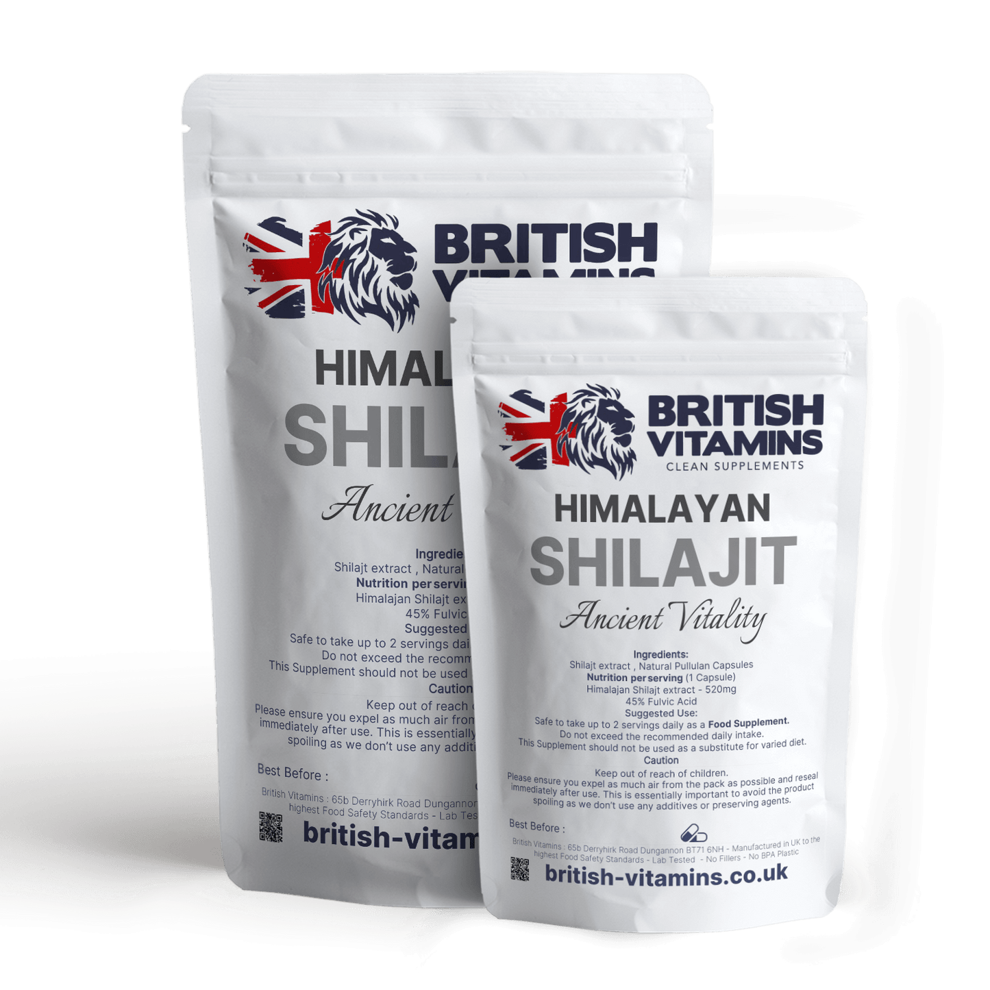 Shilajit capsules 520mg Detox Antioxidant British Vitamins   