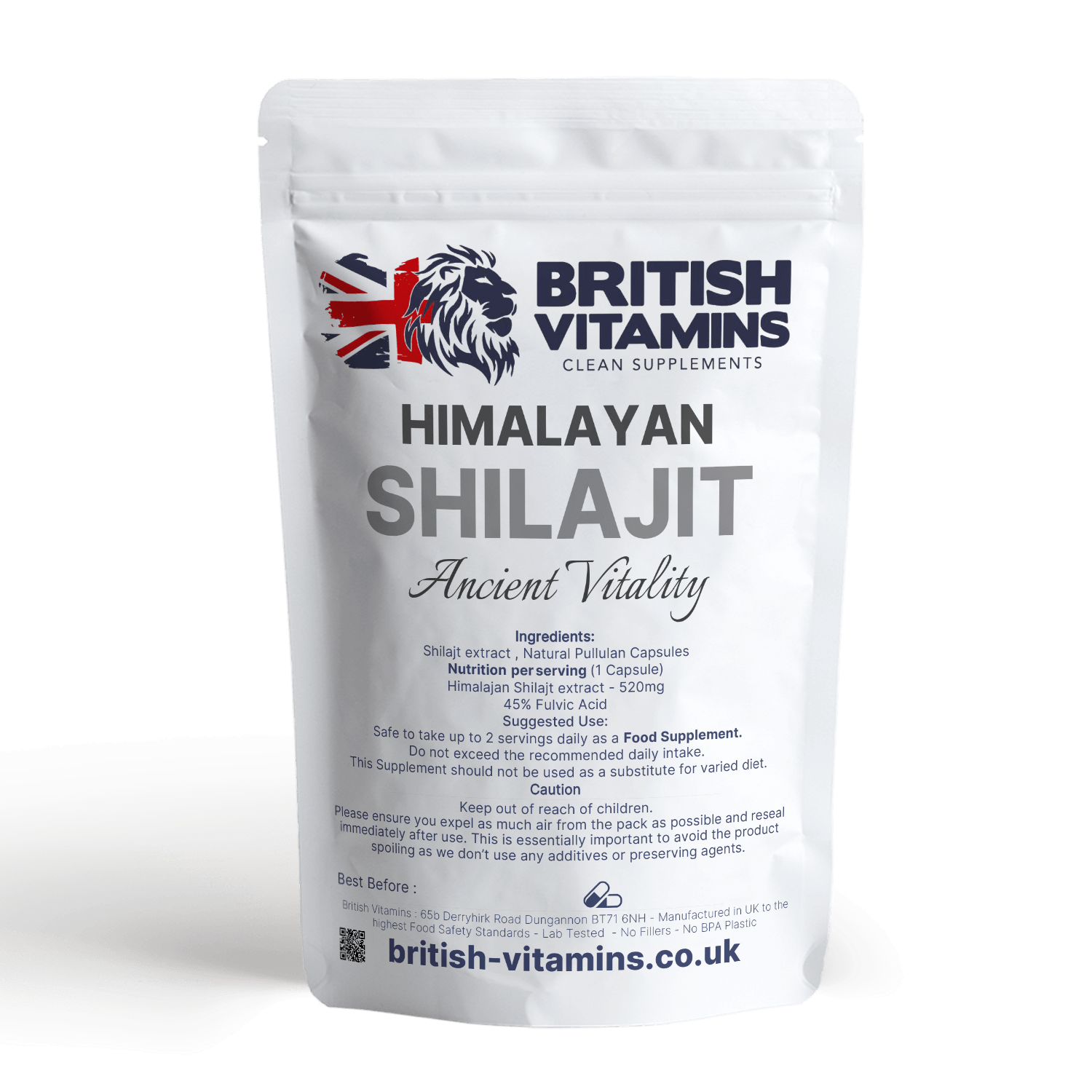 Shilajit capsules 520mg Detox Antioxidant British Vitamins   